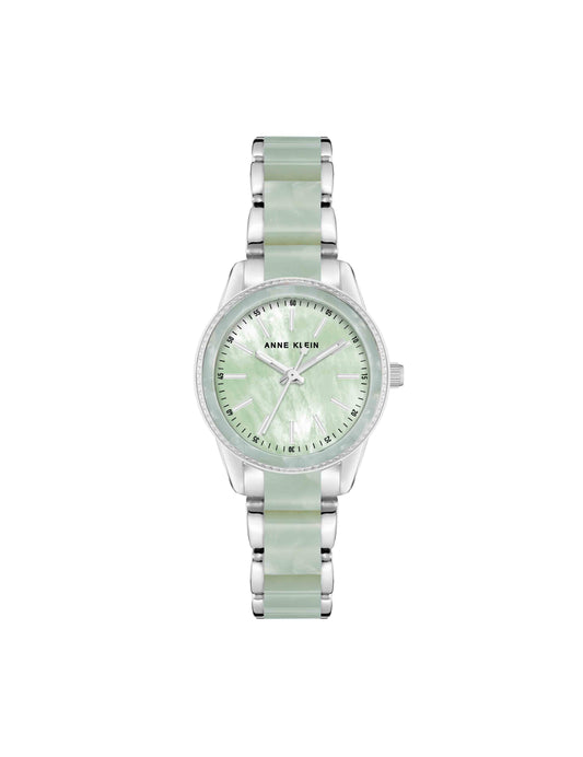 Anne Klein Pearlescent Resin Link Bracelet Watch
