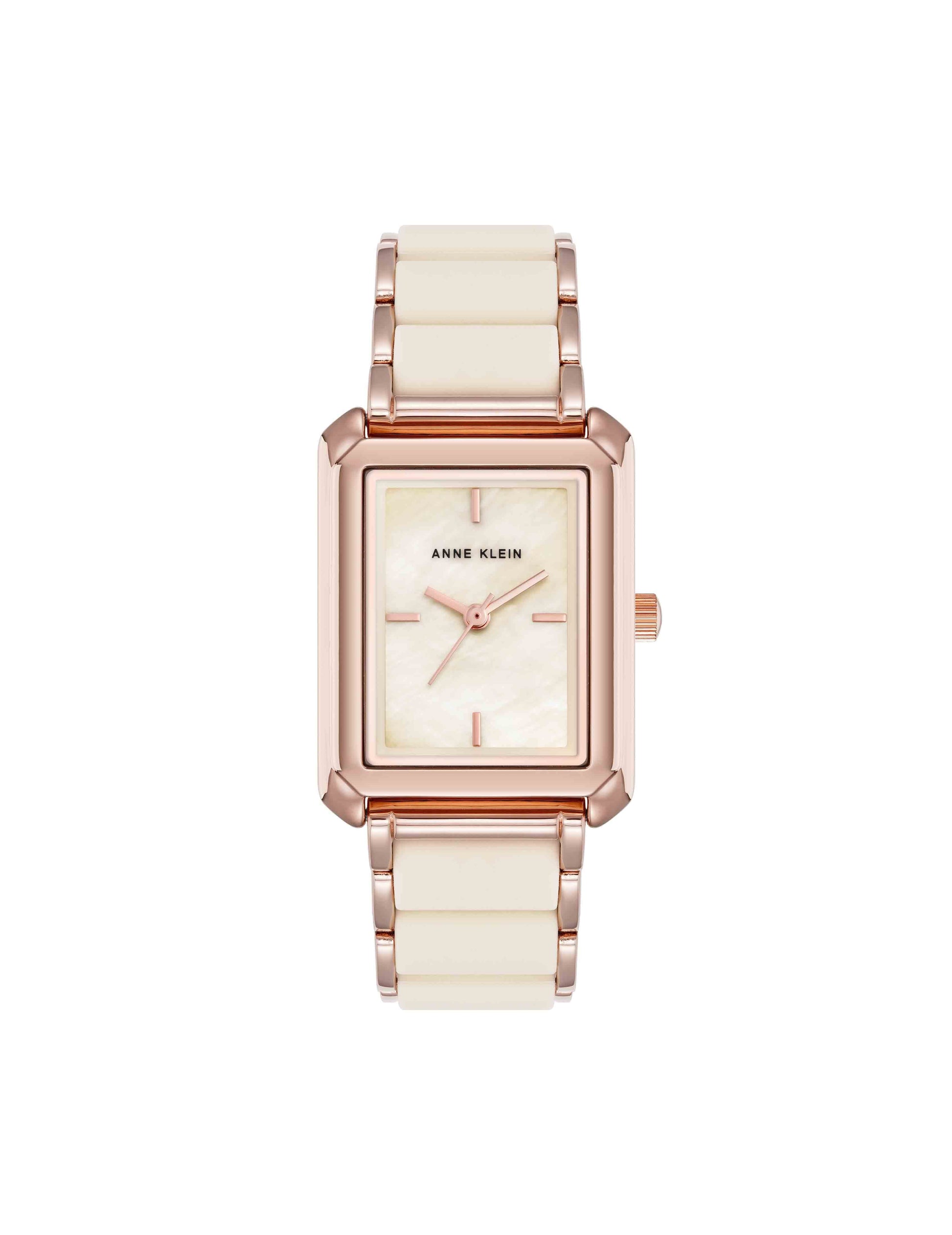 Anne Klein Rectangular Silicone Bracelet Watch