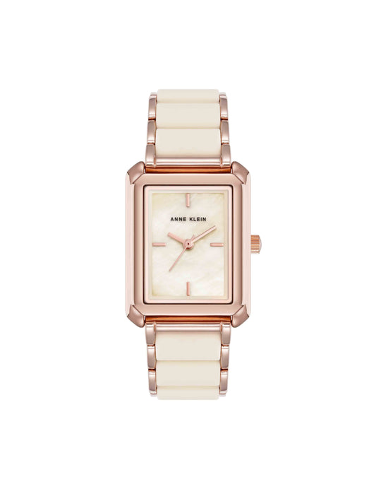 Anne Klein Rectangular Silicone Bracelet Watch