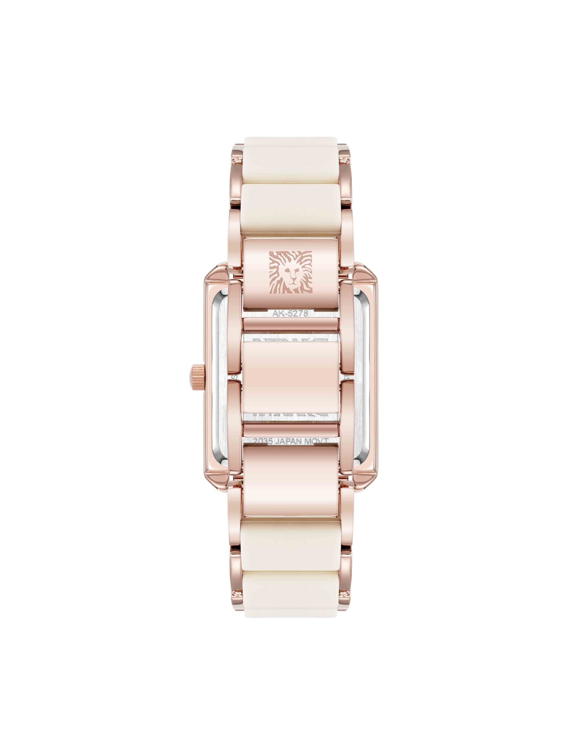 Anne Klein Rectangular Silicone Bracelet Watch