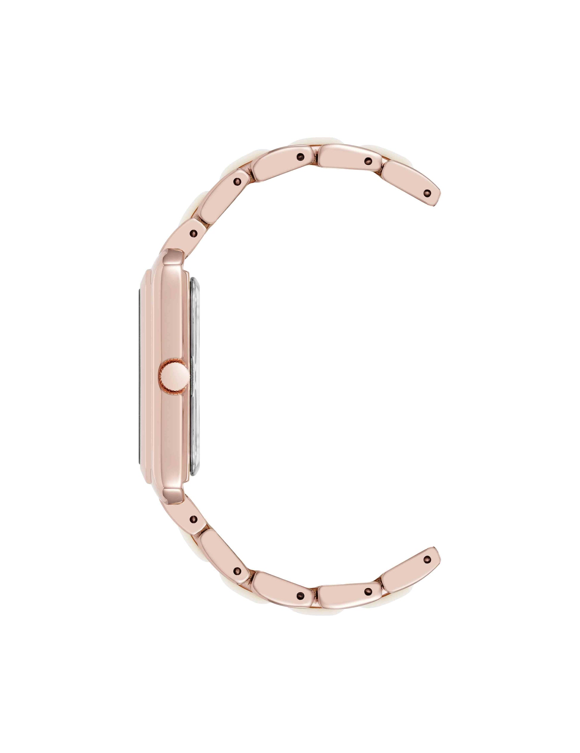 Anne Klein Rectangular Silicone Bracelet Watch