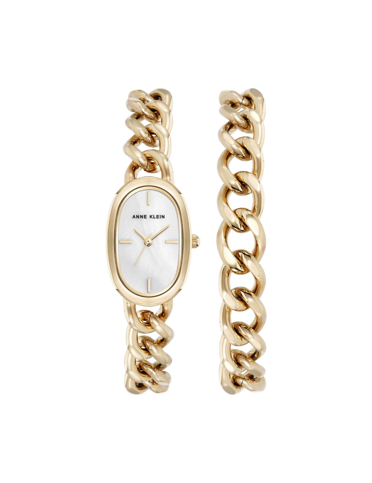 Anne Klein Chain Watch and Bracelet Set