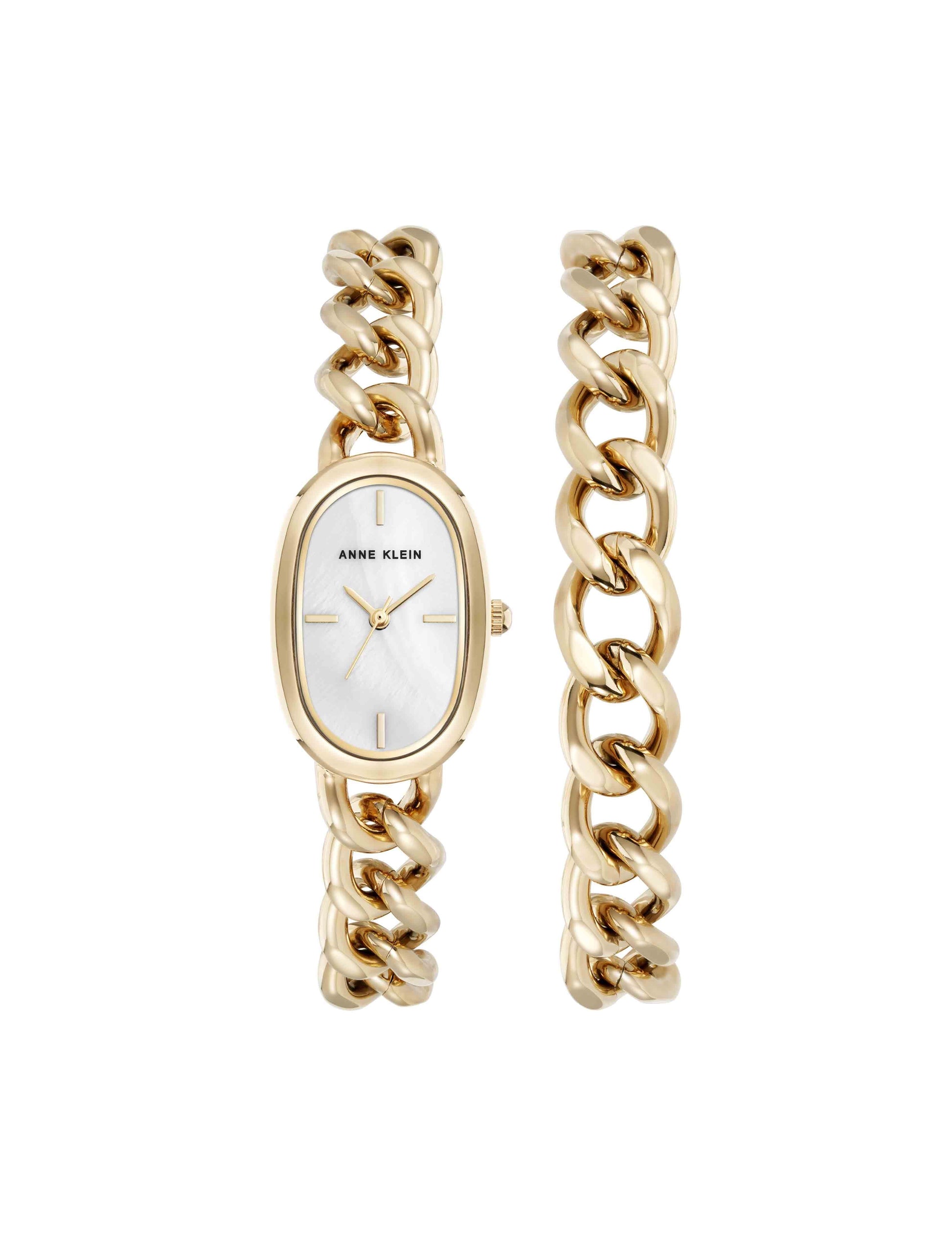 Anne Klein Chain Watch and Bracelet Set
