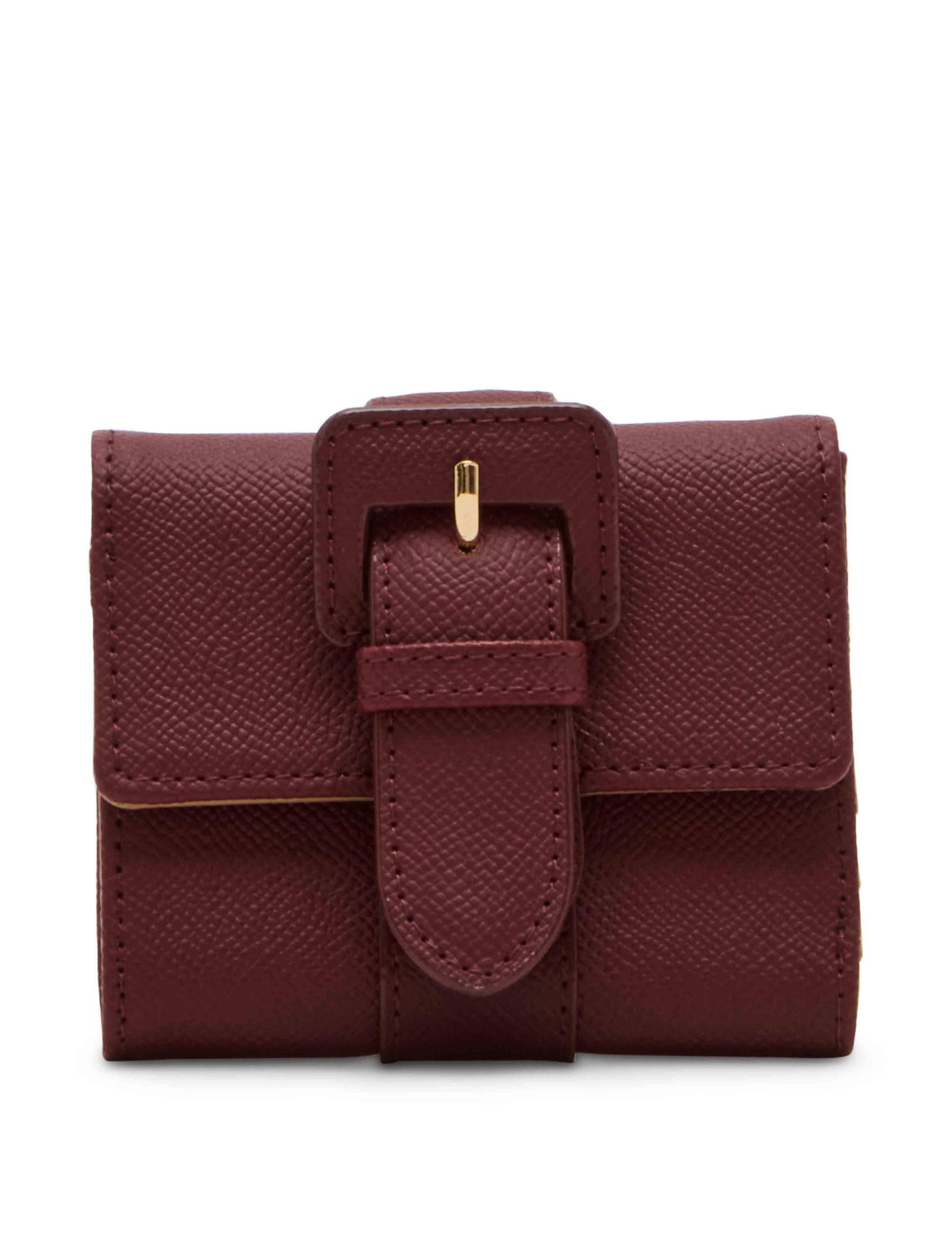 Anne Klein Covered Buckle Flap Wallet Gift Set, New Bordeaux