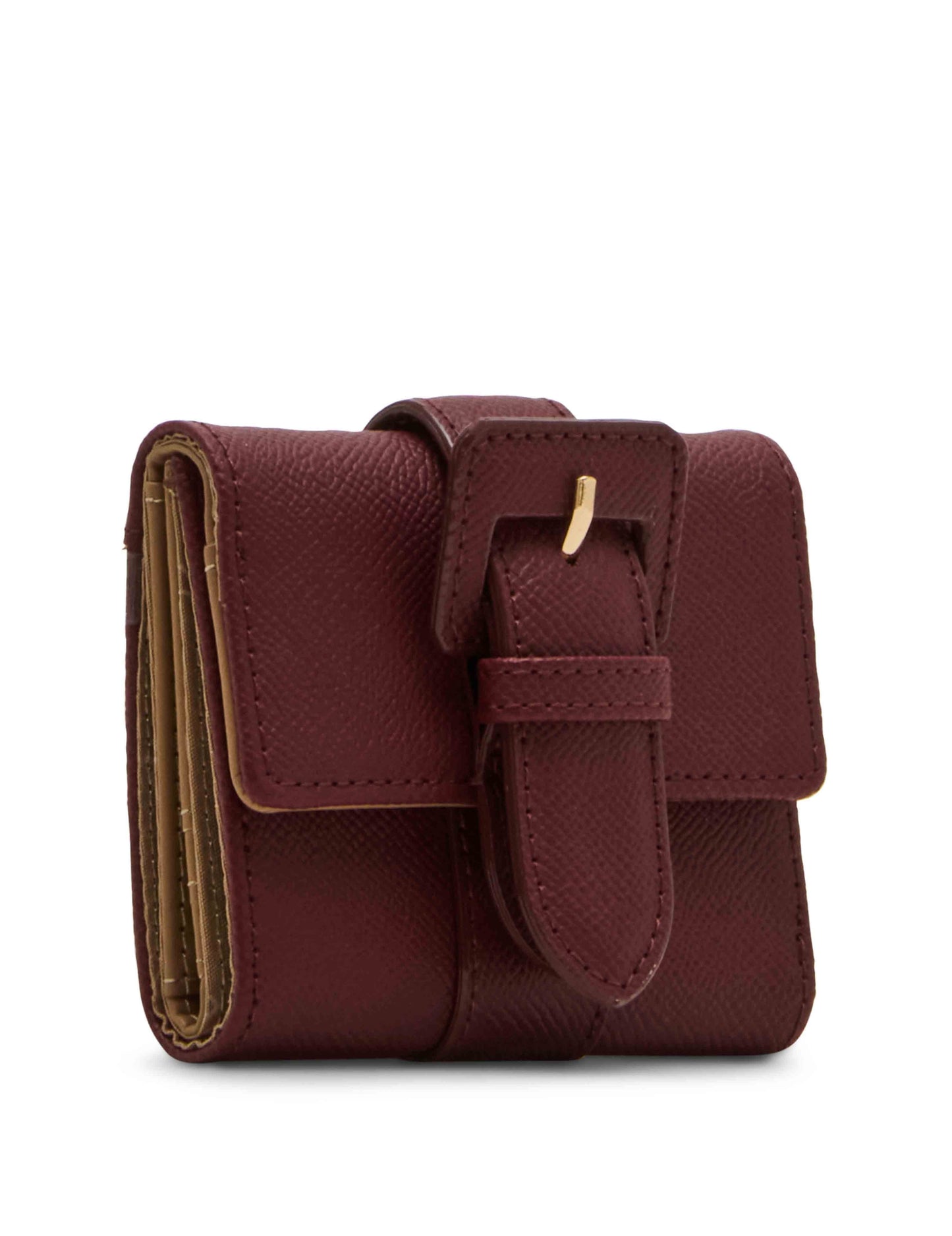 Anne Klein Covered Buckle Flap Wallet Gift Set, New Bordeaux