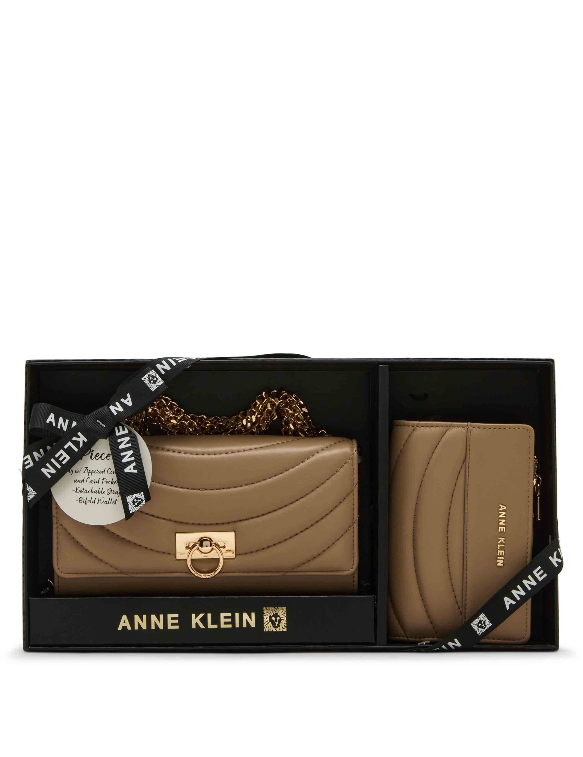Anne Klein 2 Piece Gift Set with Flap Crossbody and Bifold Wallet