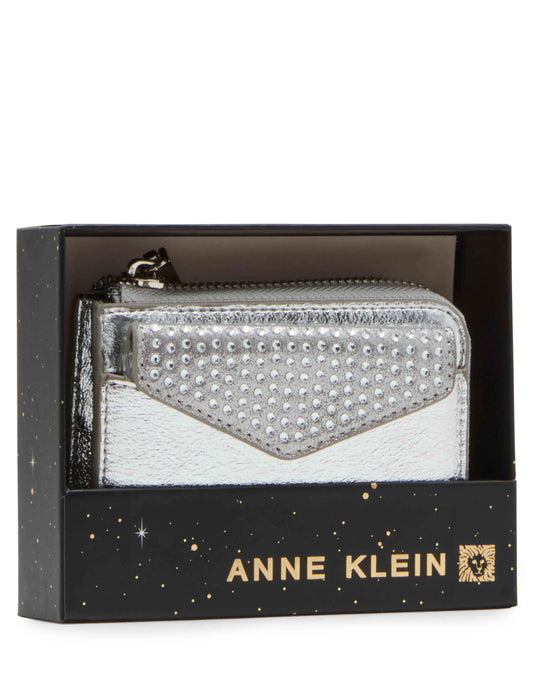 Anne Klein 2 Piece Envelope Flap Curved Wallet With Rhinestones