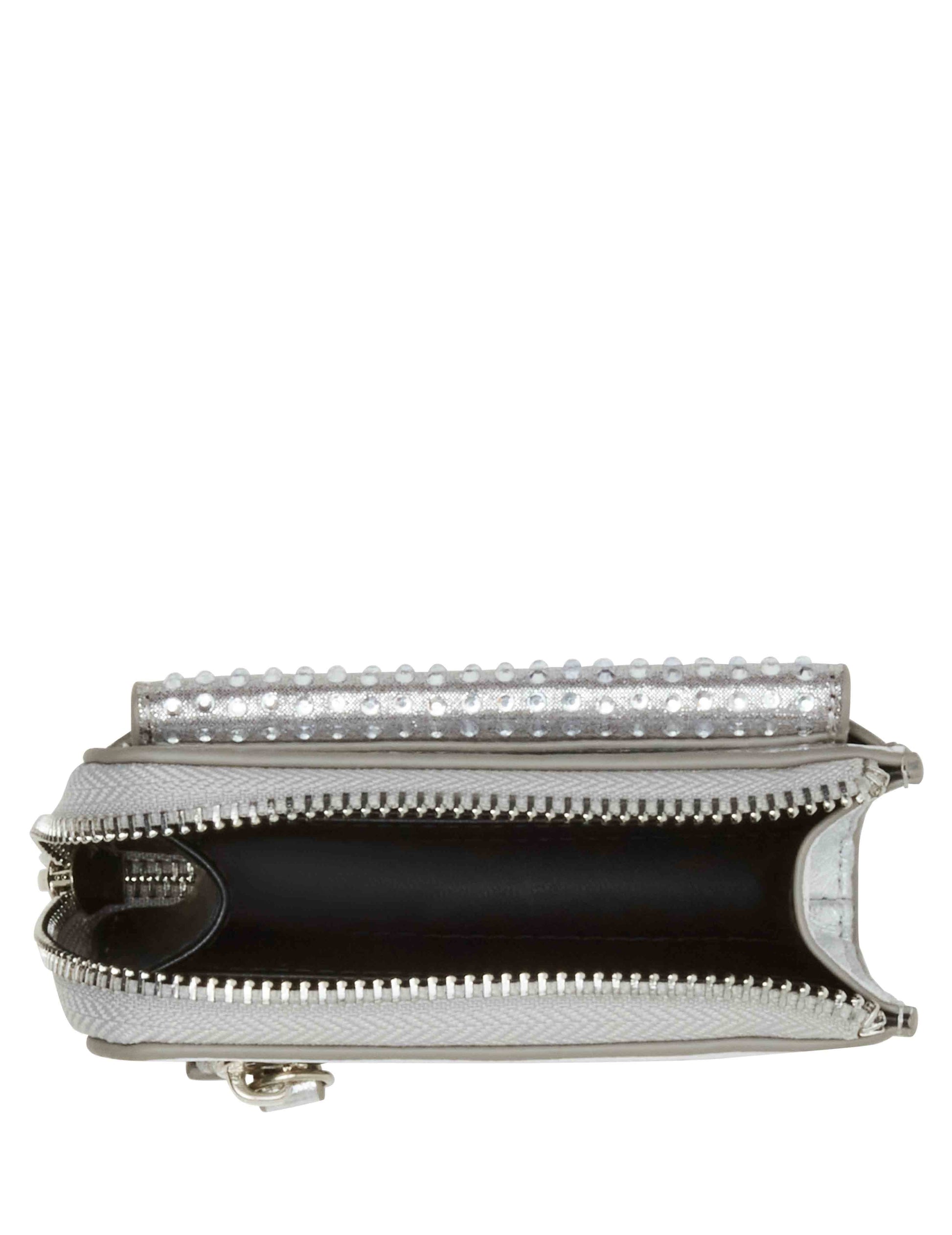 Anne Klein 2 Piece Envelope Flap Curved Wallet With Rhinestones