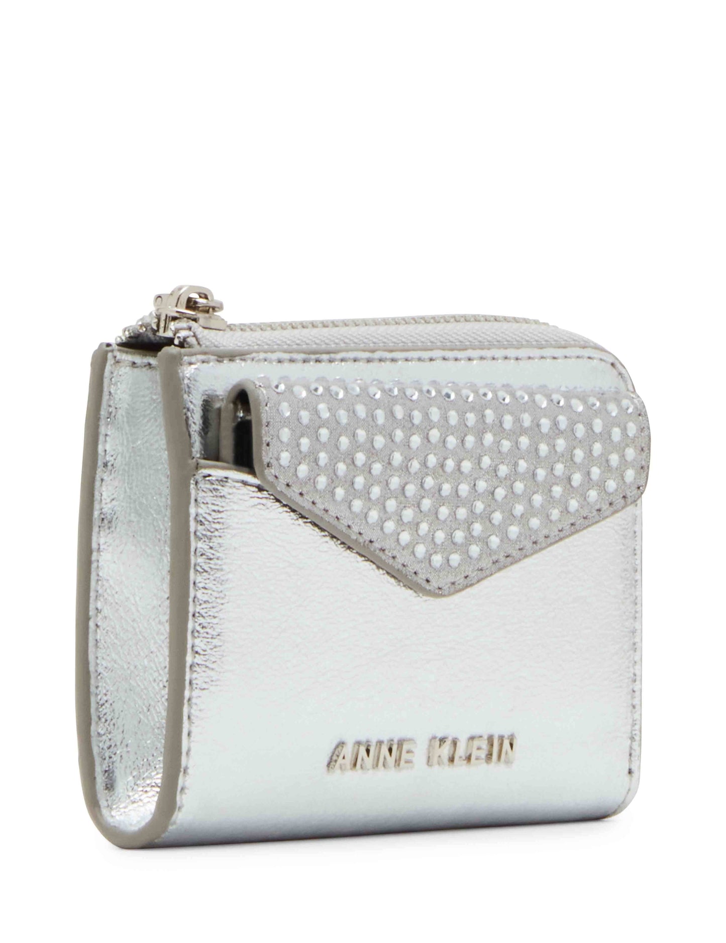 Anne Klein 2 Piece Envelope Flap Curved Wallet With Rhinestones