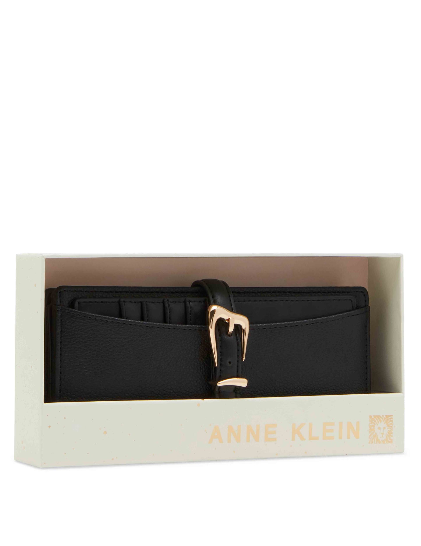Anne Klein 2 Piece Gift Set With Sculpted Buckle Wallet And Removeable Card Organizer