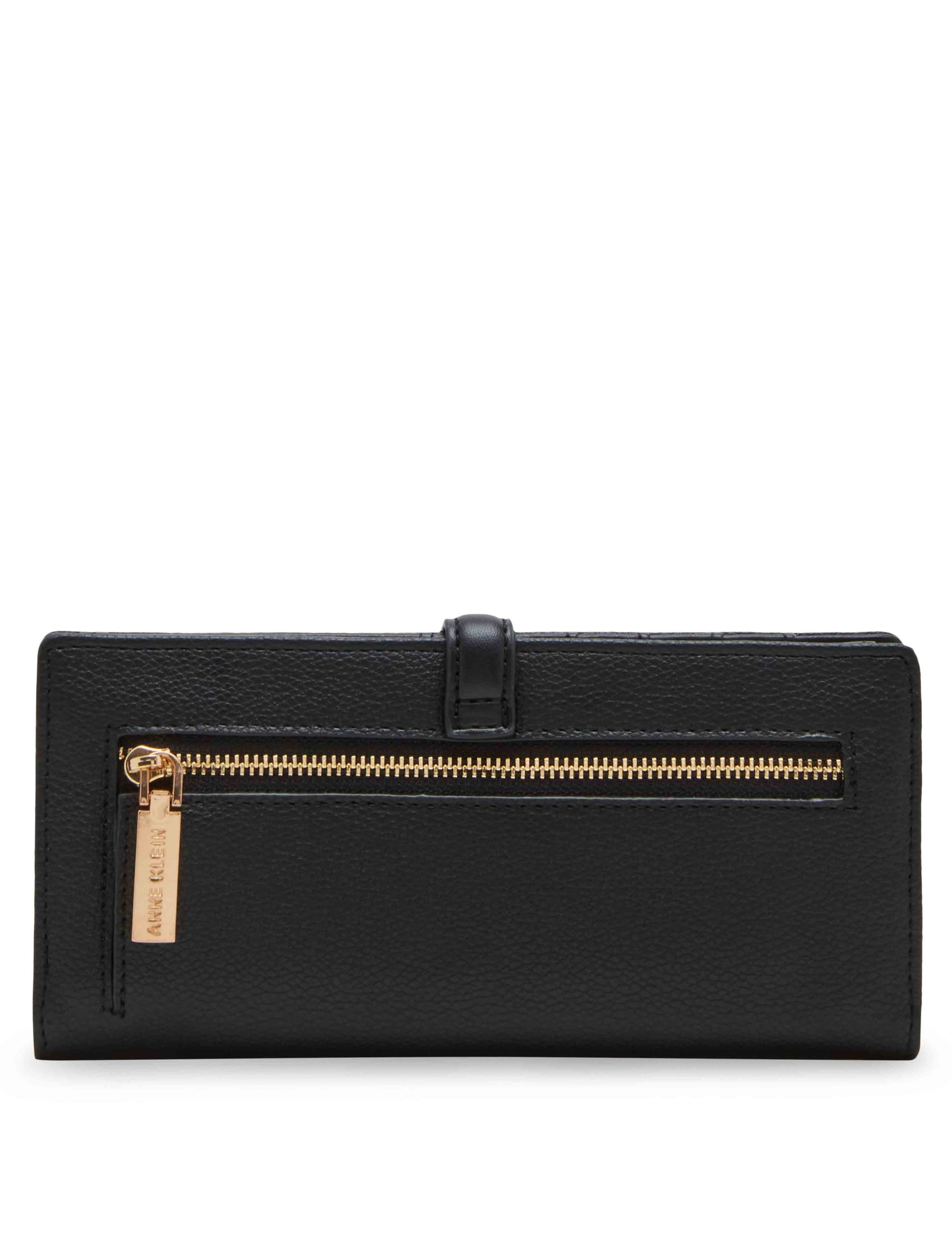 Anne Klein 2 Piece Gift Set With Sculpted Buckle Wallet And Removeable Card Organizer