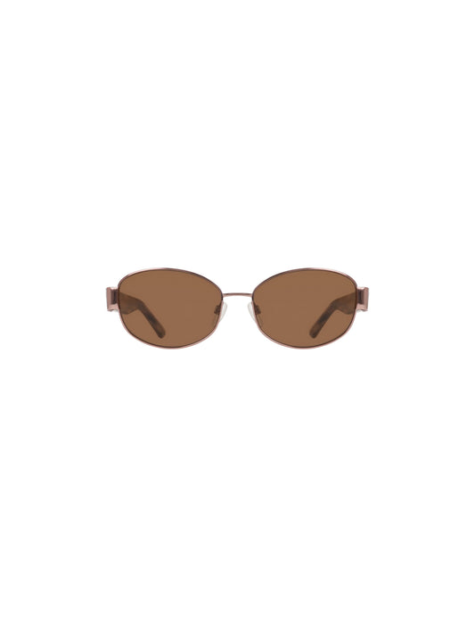Anne Klein Oval Metal Frame Sunglasses