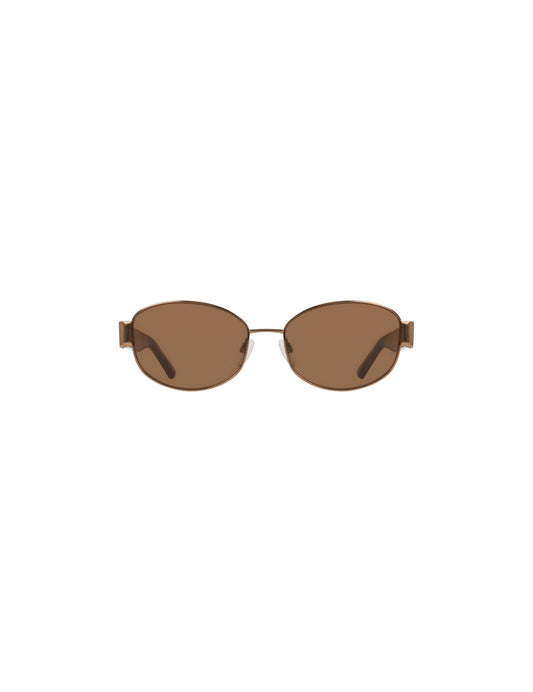 Anne Klein Oval Metal Frame Sunglasses