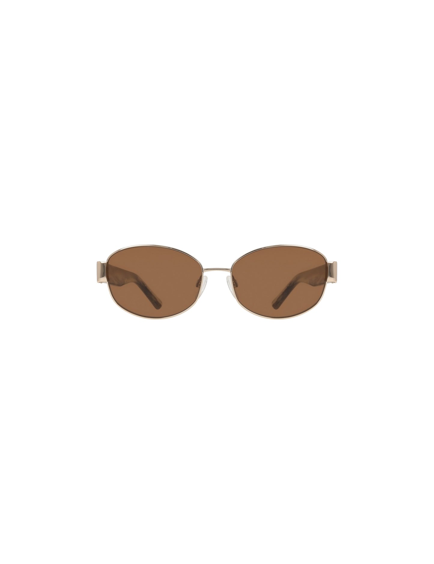 Anne Klein Oval Metal Frame Sunglasses