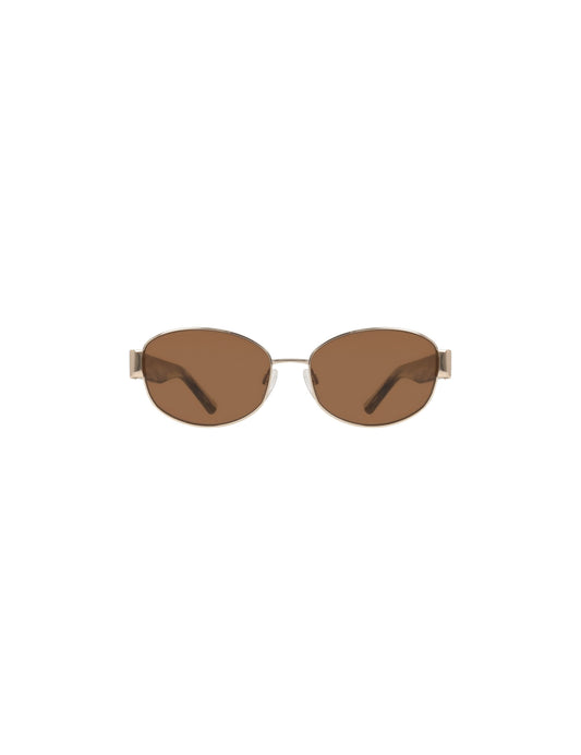 Anne Klein Oval Metal Frame Sunglasses