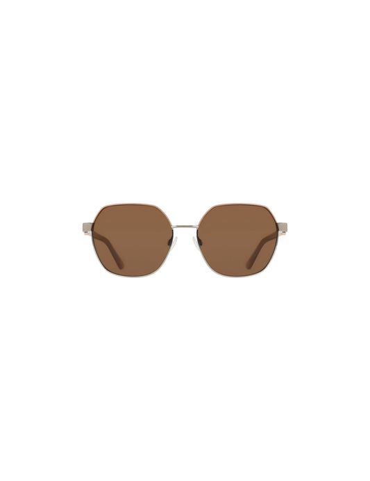 Anne Klein Two-Tone Square Metal Sunglasses