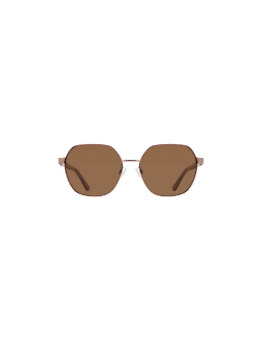 Anne Klein Two-Tone Square Metal Frame Sunglasses