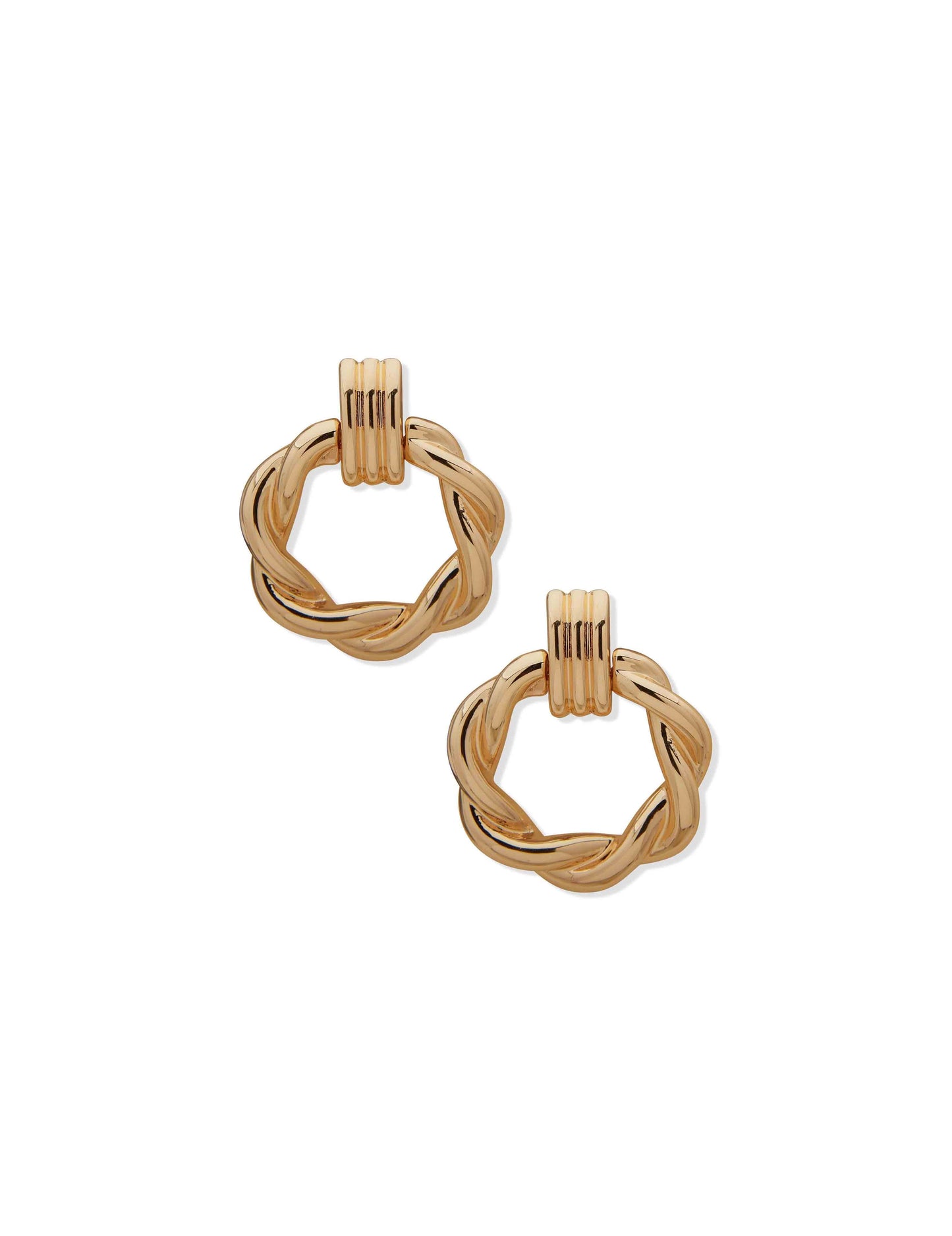 Anne Klein Clip-On Doorknocker Twist Earrings