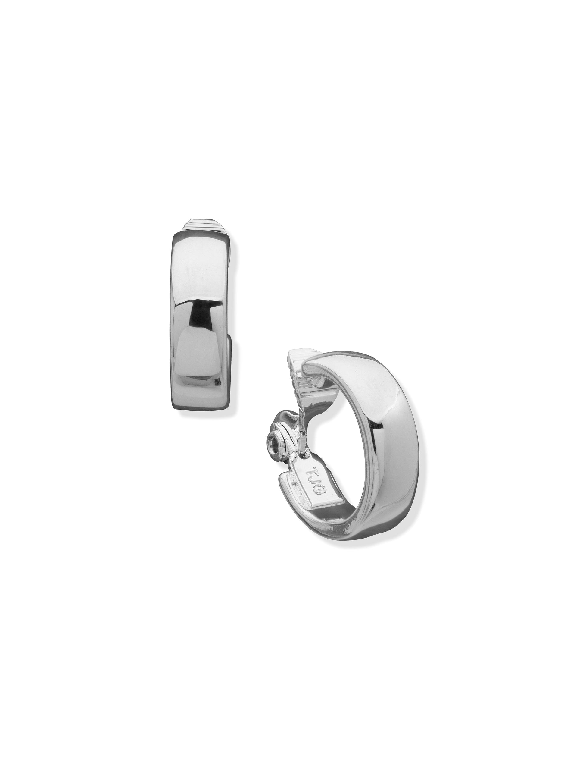 Anne Klein Silver-Tone Clip Hoop Earrings