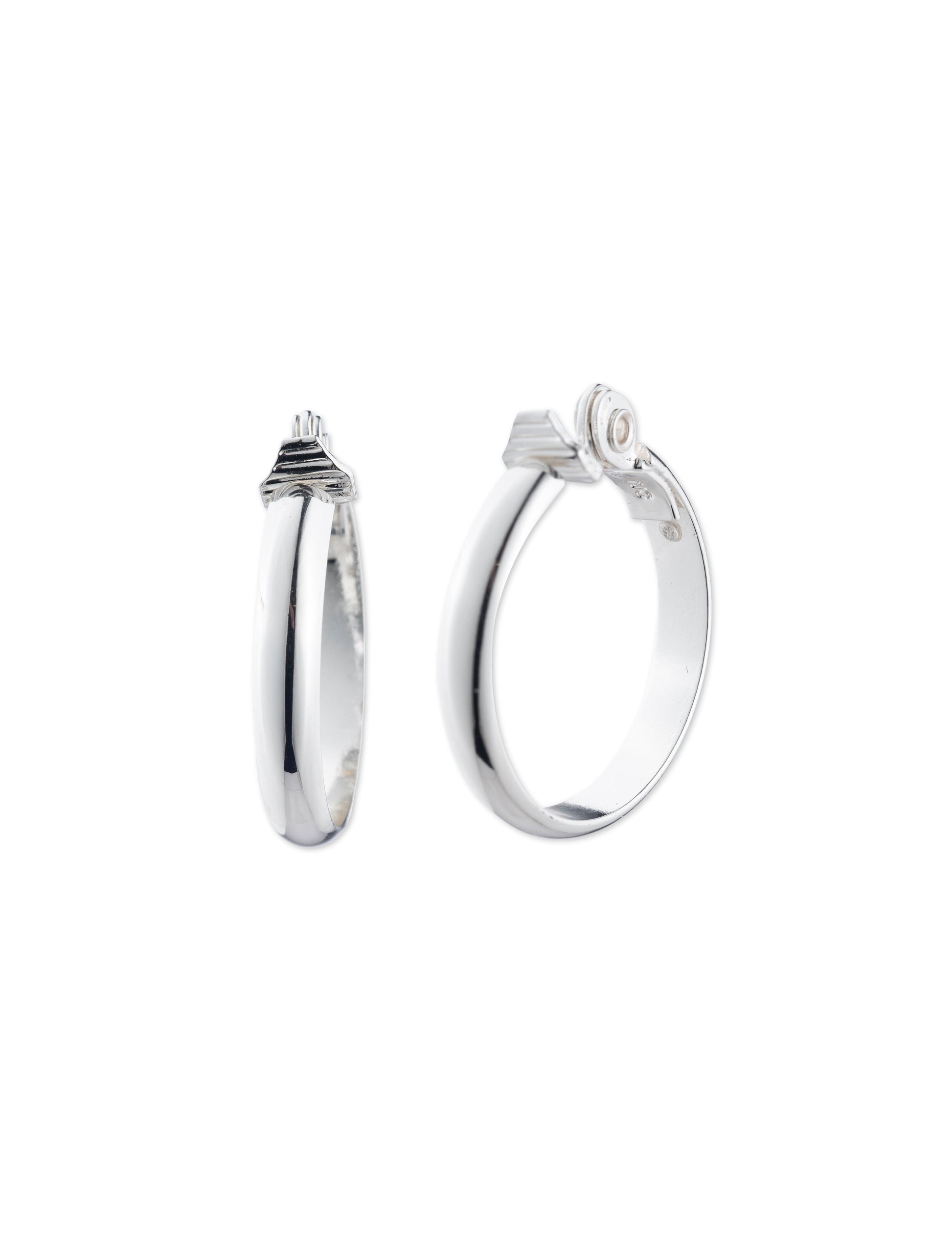 Anne Klein Silver-Tone Hoop Clip Earrings