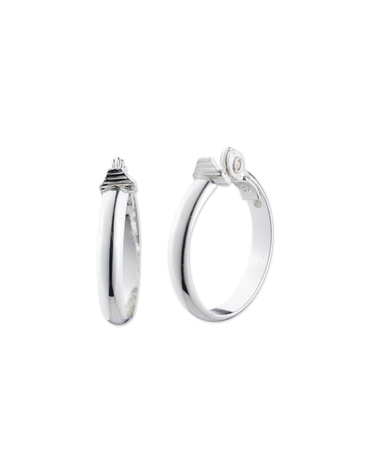 Anne Klein Silver-Tone Hoop Clip Earrings