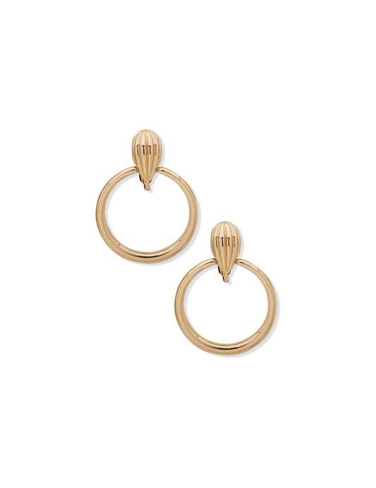 Anne Klein Fluted Hoop Clip Earrings