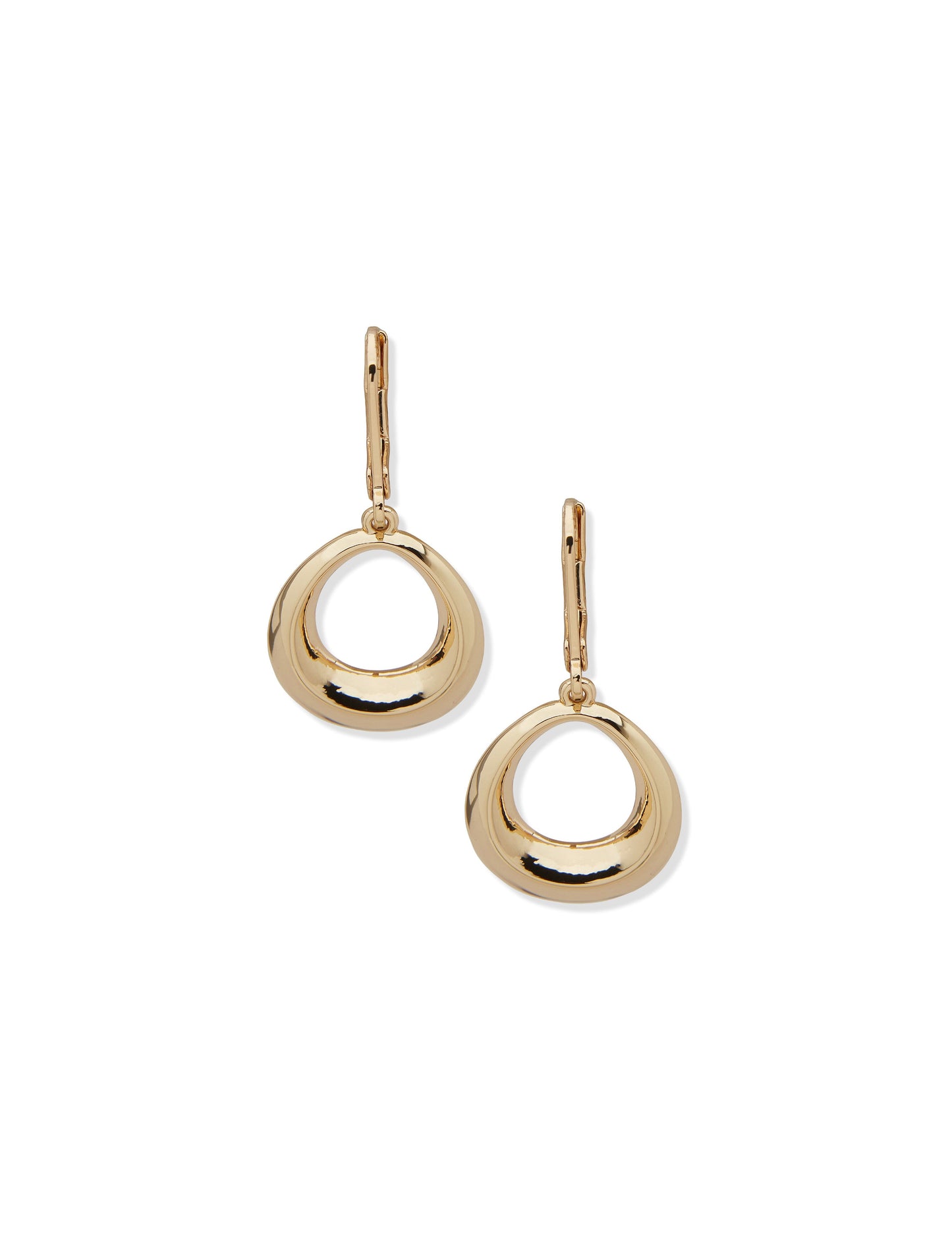 Anne Klein Bevel Oval Drop Earrings