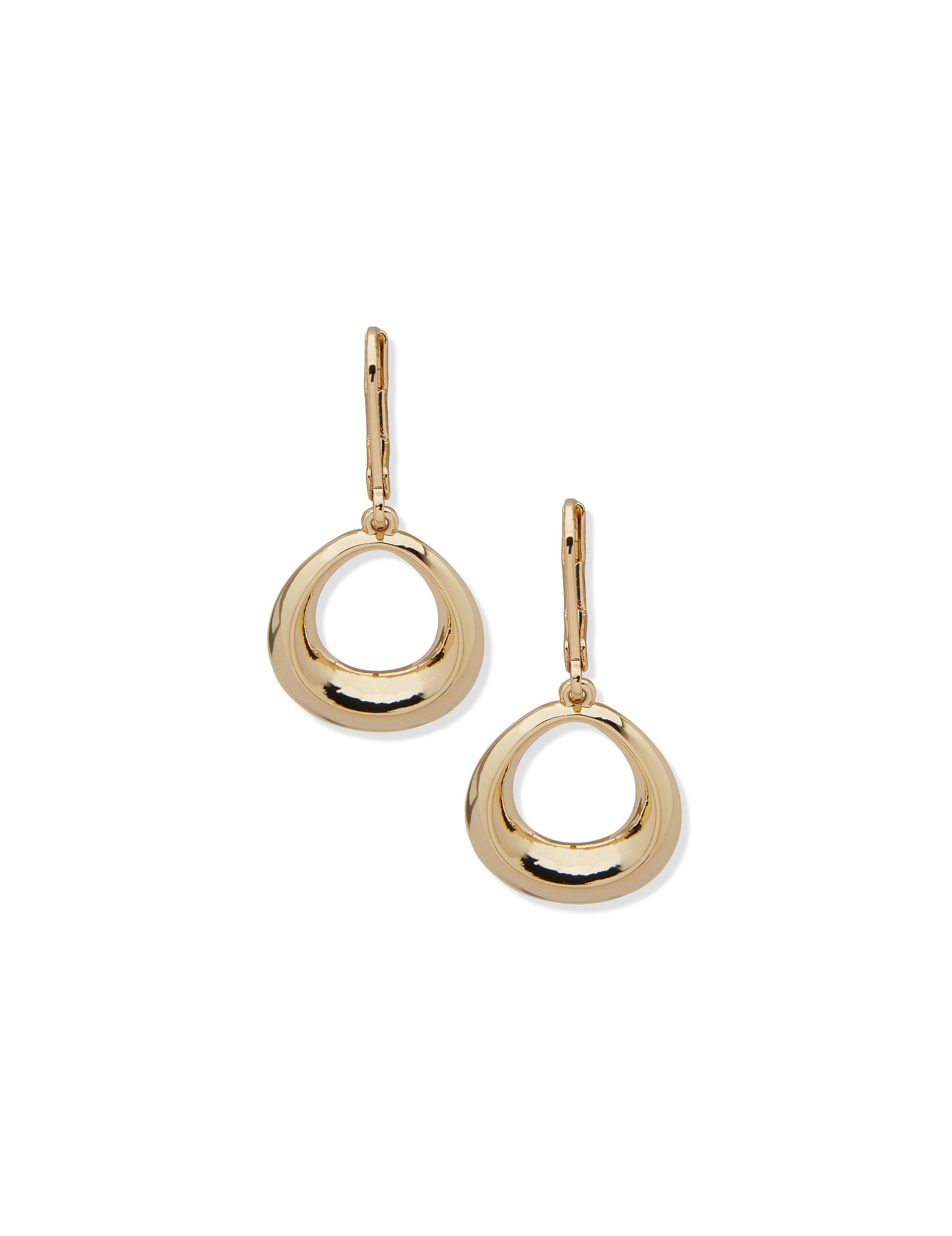 Anne Klein Bevel Oval Drop Earrings