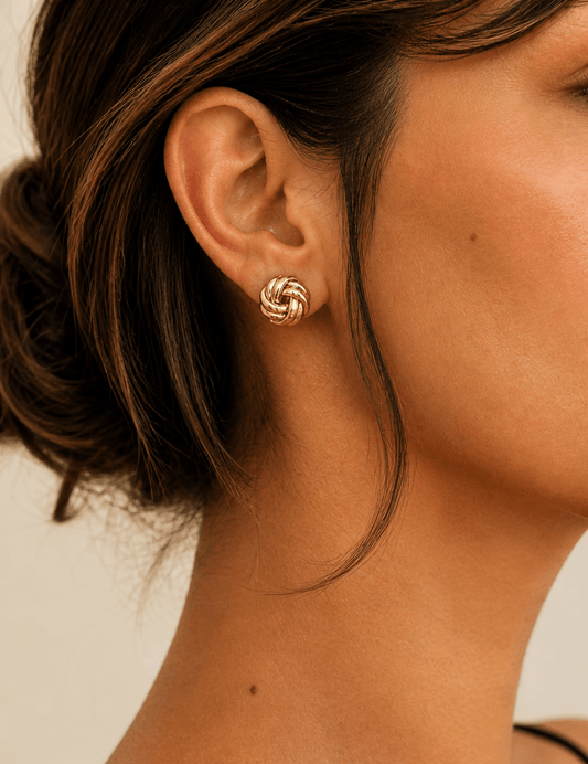 Anne Klein Gold-Tone Knot Stud Earrings