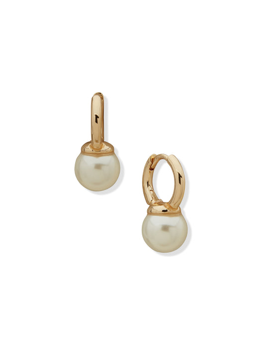 Anne Klein Hoop with Pearl Drop Earrings