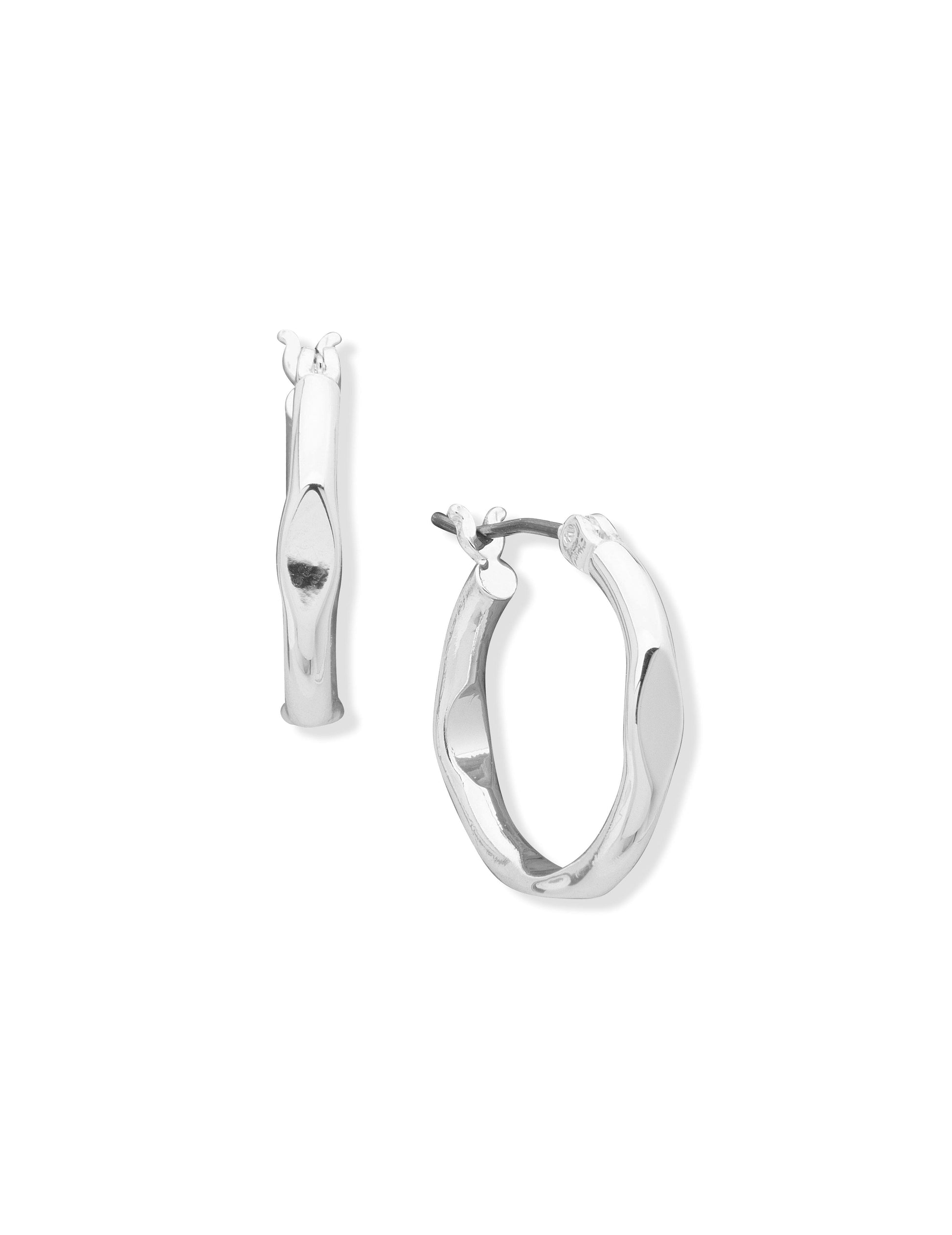 Anne Klein Pinched Metal Hoop Earrings