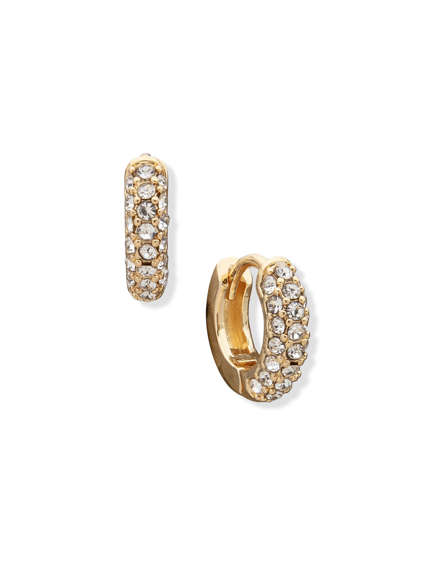 Anne Klein Pave Huggie Hoop Earrings