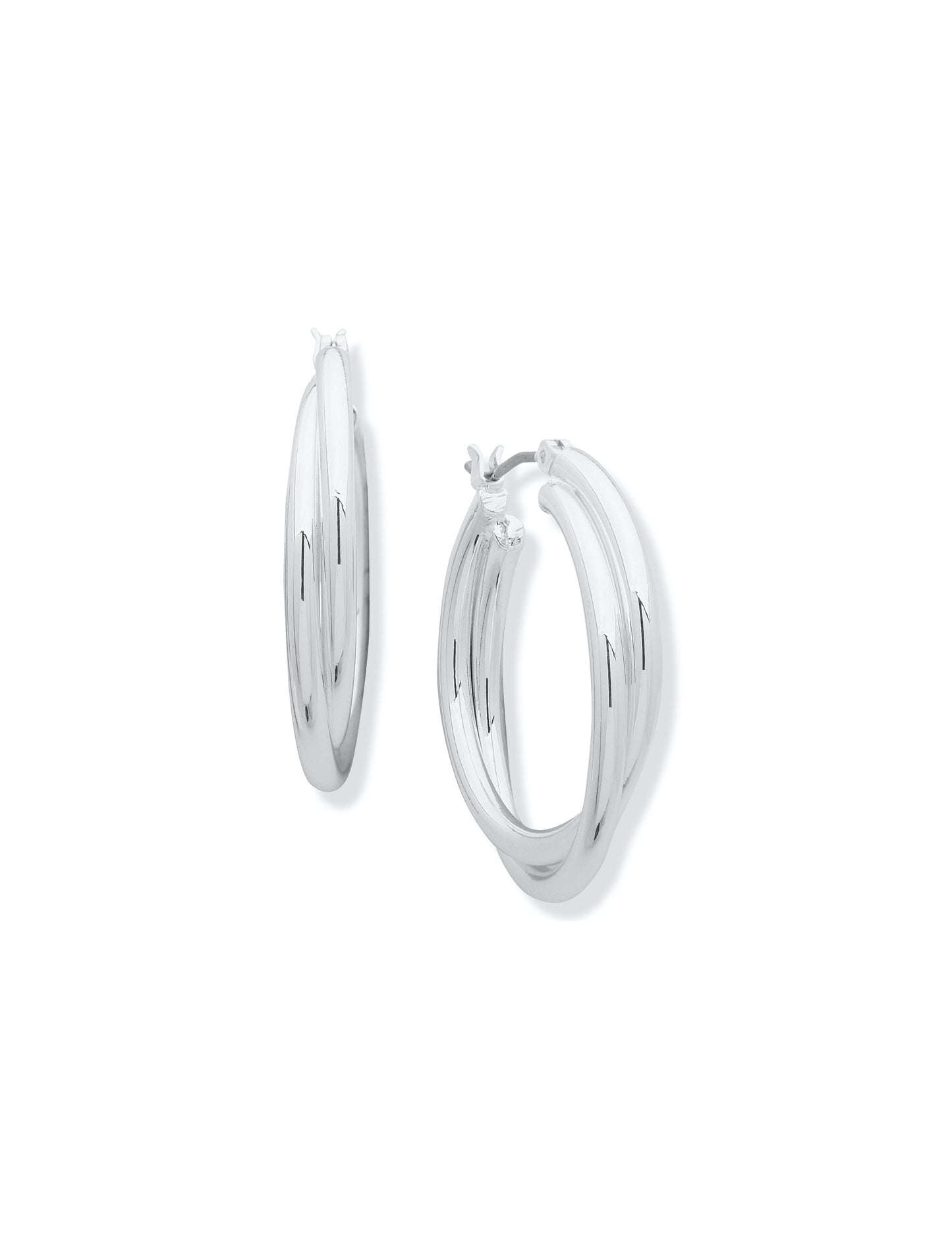 Anne Klein Anne Klein Silver-tone twist hoop earring