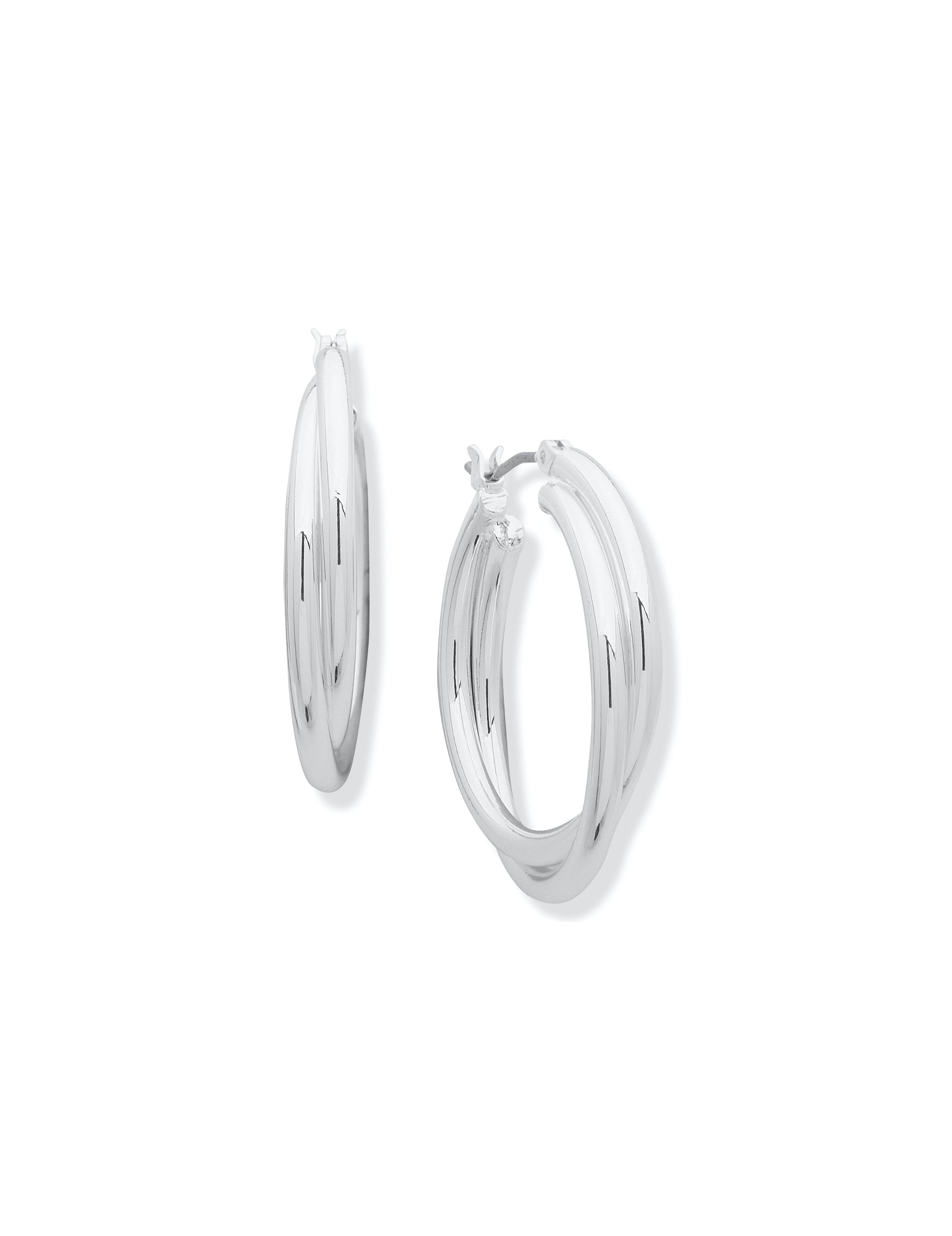 Anne Klein Anne Klein Silver-tone twist hoop earring