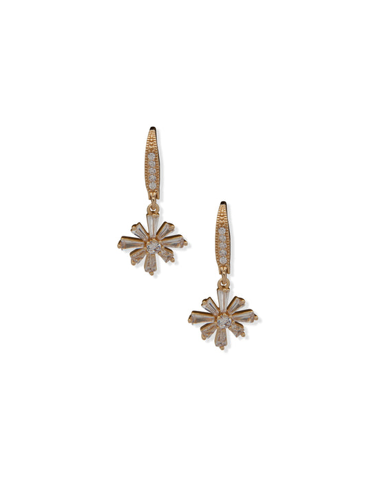 Anne Klein Starburst Crystal Drop Earrings