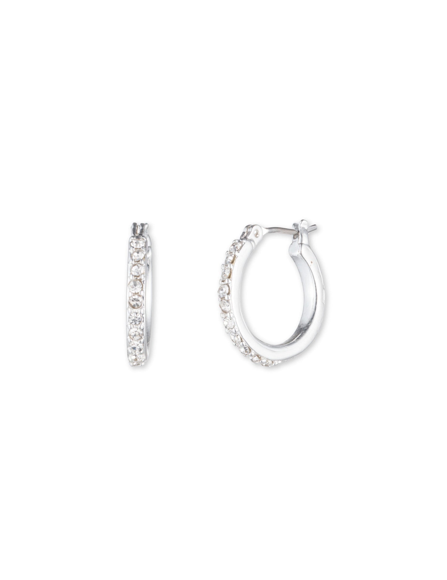 Anne Klein Small Crystal Pavé Hoop Earrings