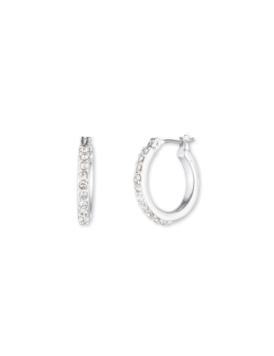 Anne Klein Small Crystal Pavé Hoop Earrings