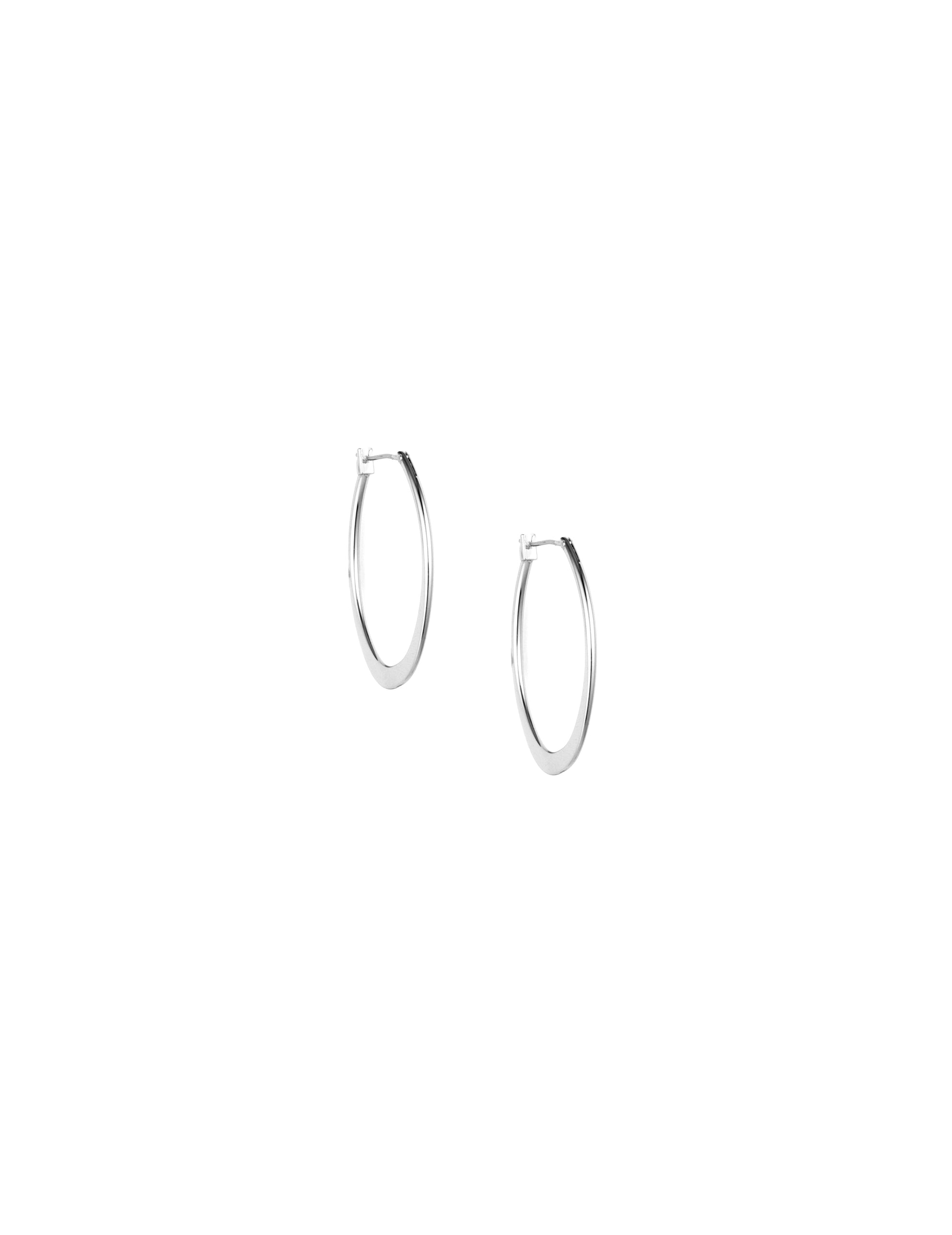 Anne Klein Silver Large Oval Hoop Earrings