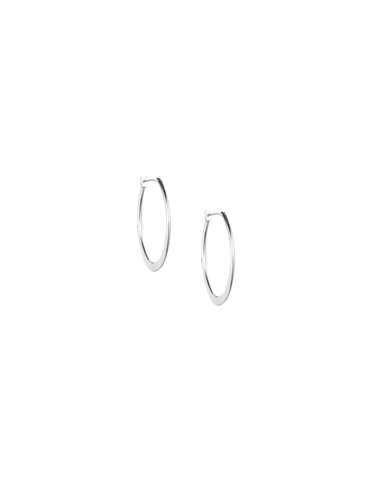 Anne Klein Silver Large Oval Hoop Earrings