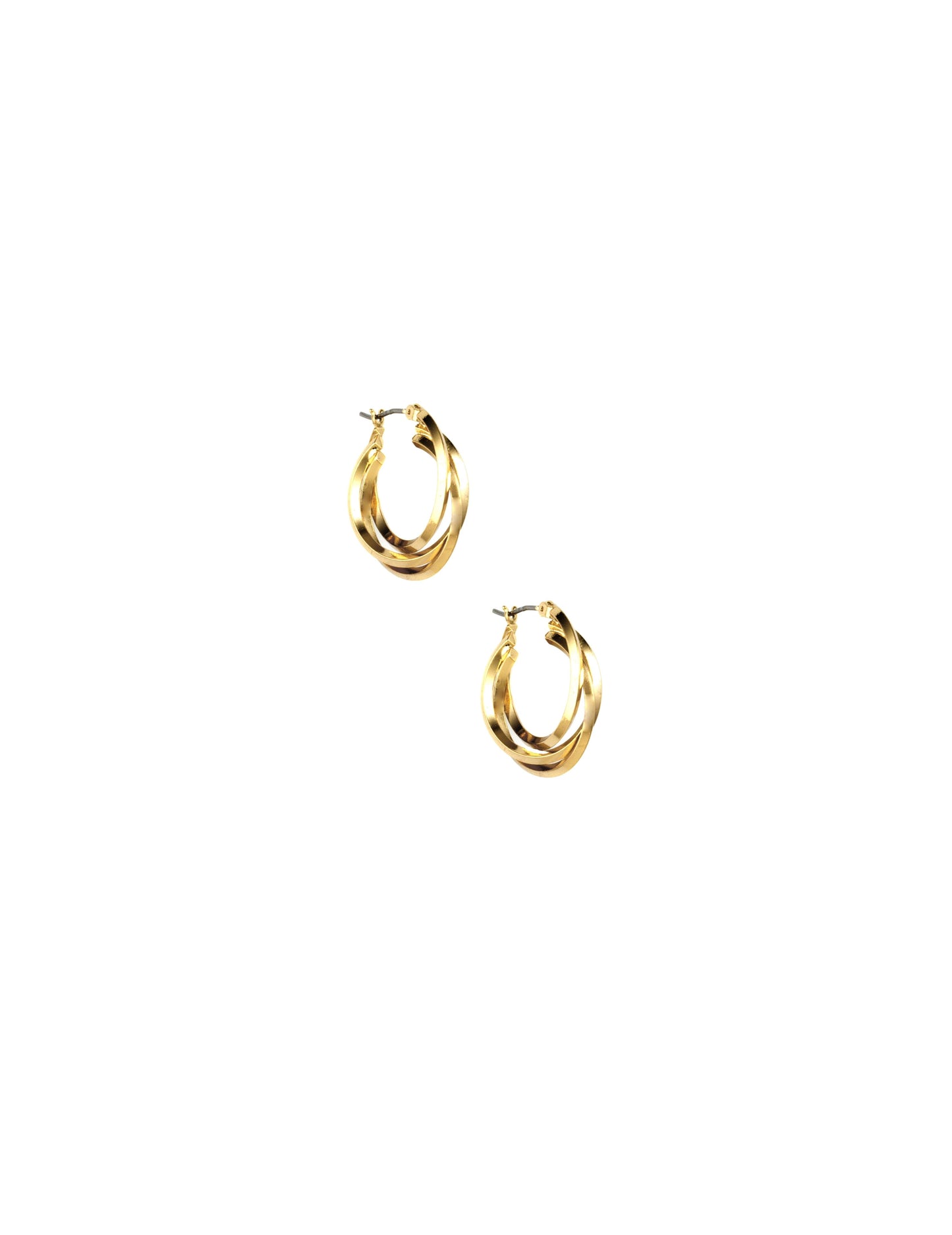 Anne Klein 32MM Triple Hoop Earrings in Gold Tone