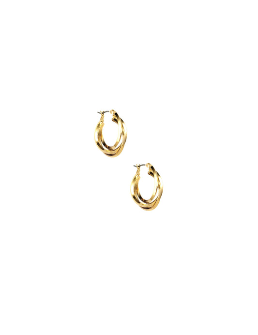 Anne Klein 32MM Triple Hoop Earrings in Gold Tone