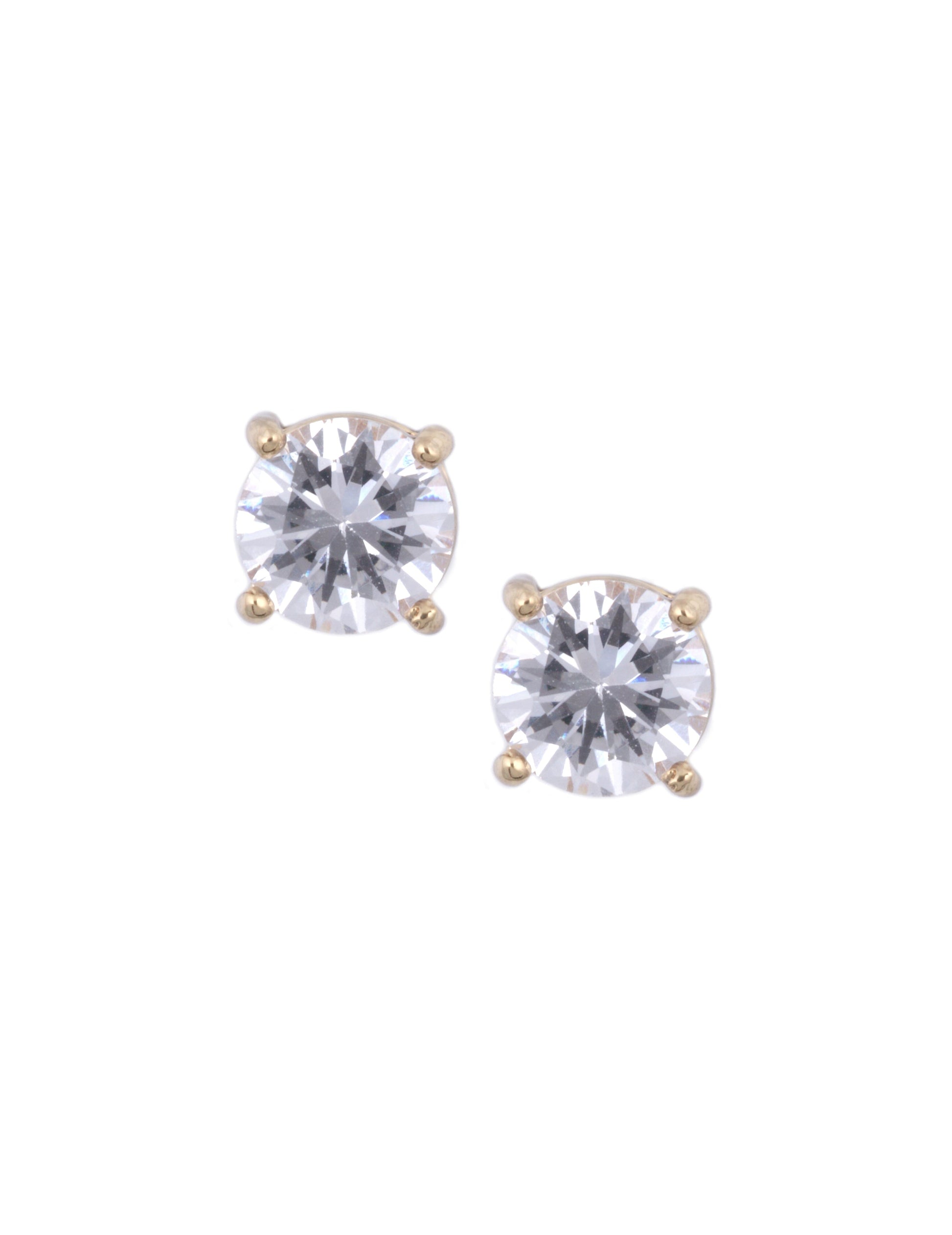 Anne Klein 8MM CZ Stud Earrings in Gold-Tone