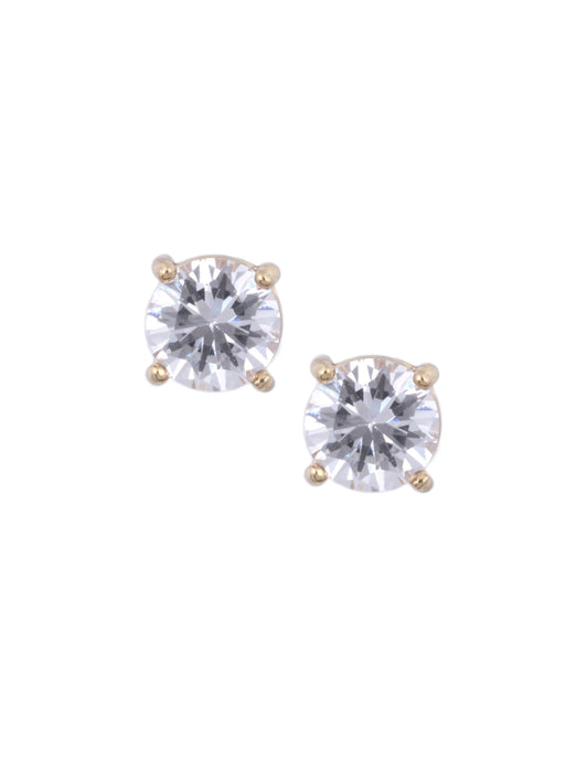 Anne Klein 8MM CZ Stud Earrings in Gold-Tone