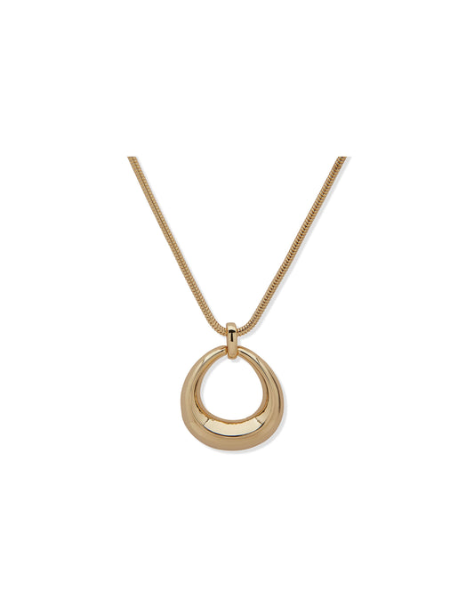 Anne Klein Open Oval Pendant Necklace
