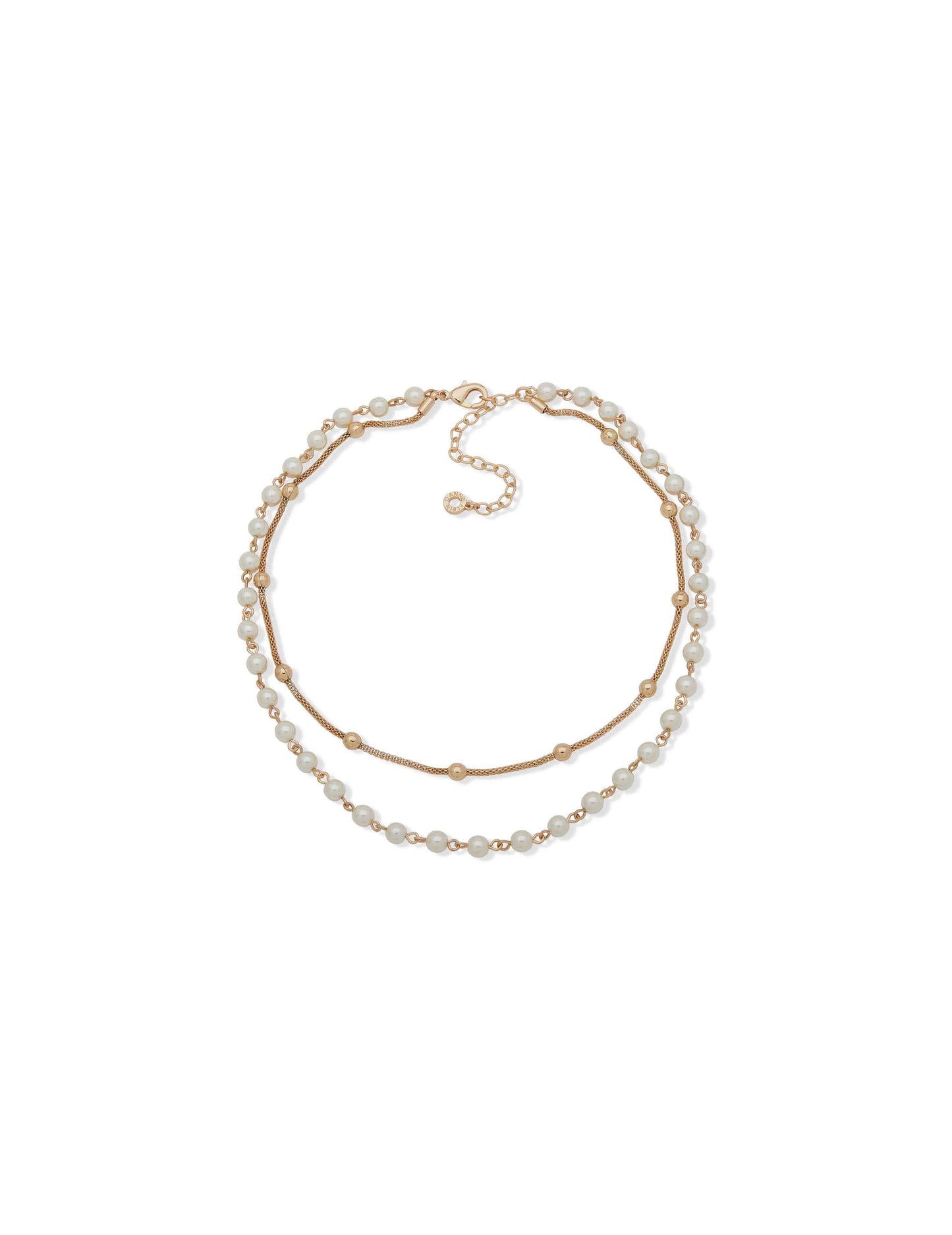 Anne Klein Multi-Row Pearl & Gold-Tone Necklace