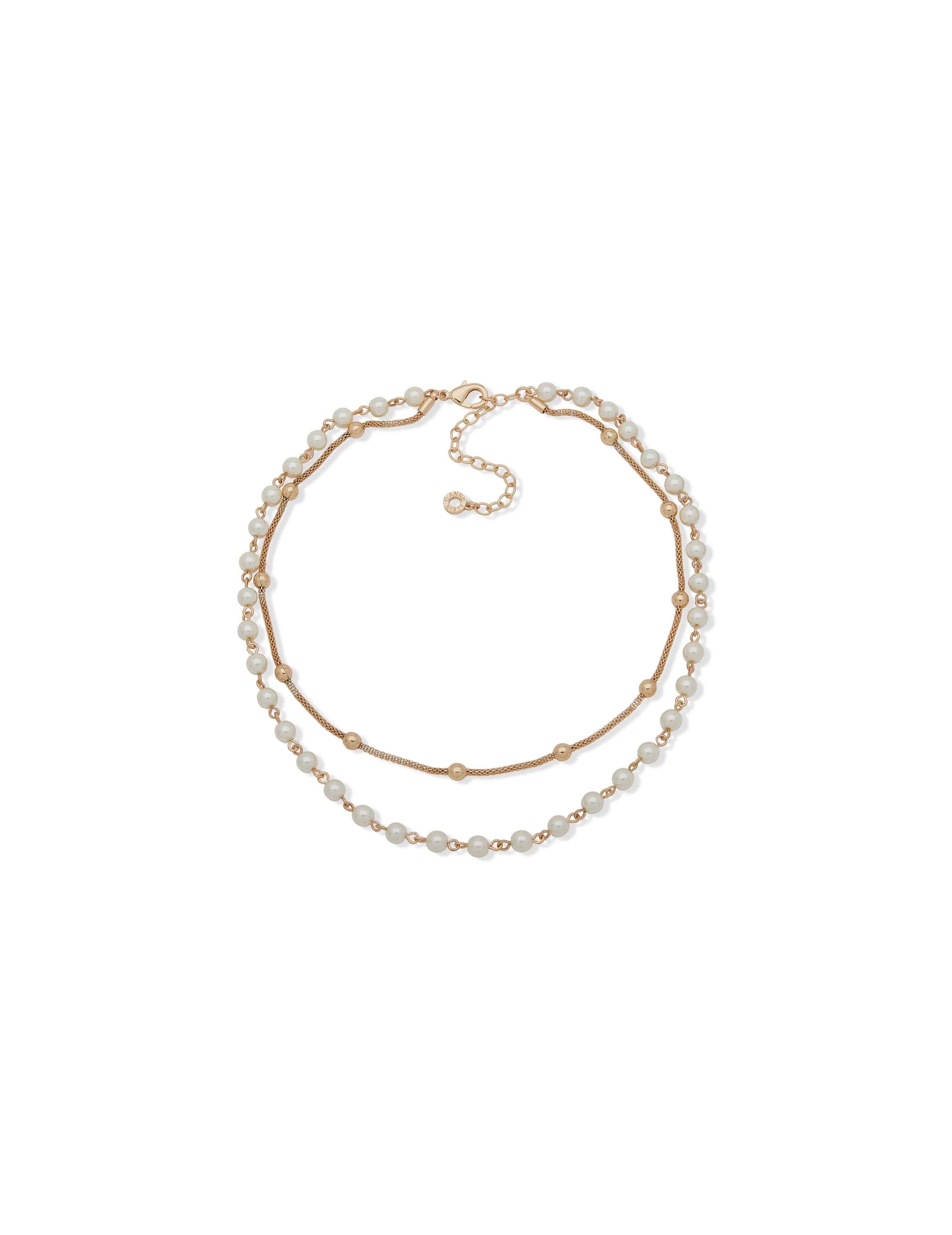 Anne Klein Multi-Row Pearl & Gold-Tone Necklace
