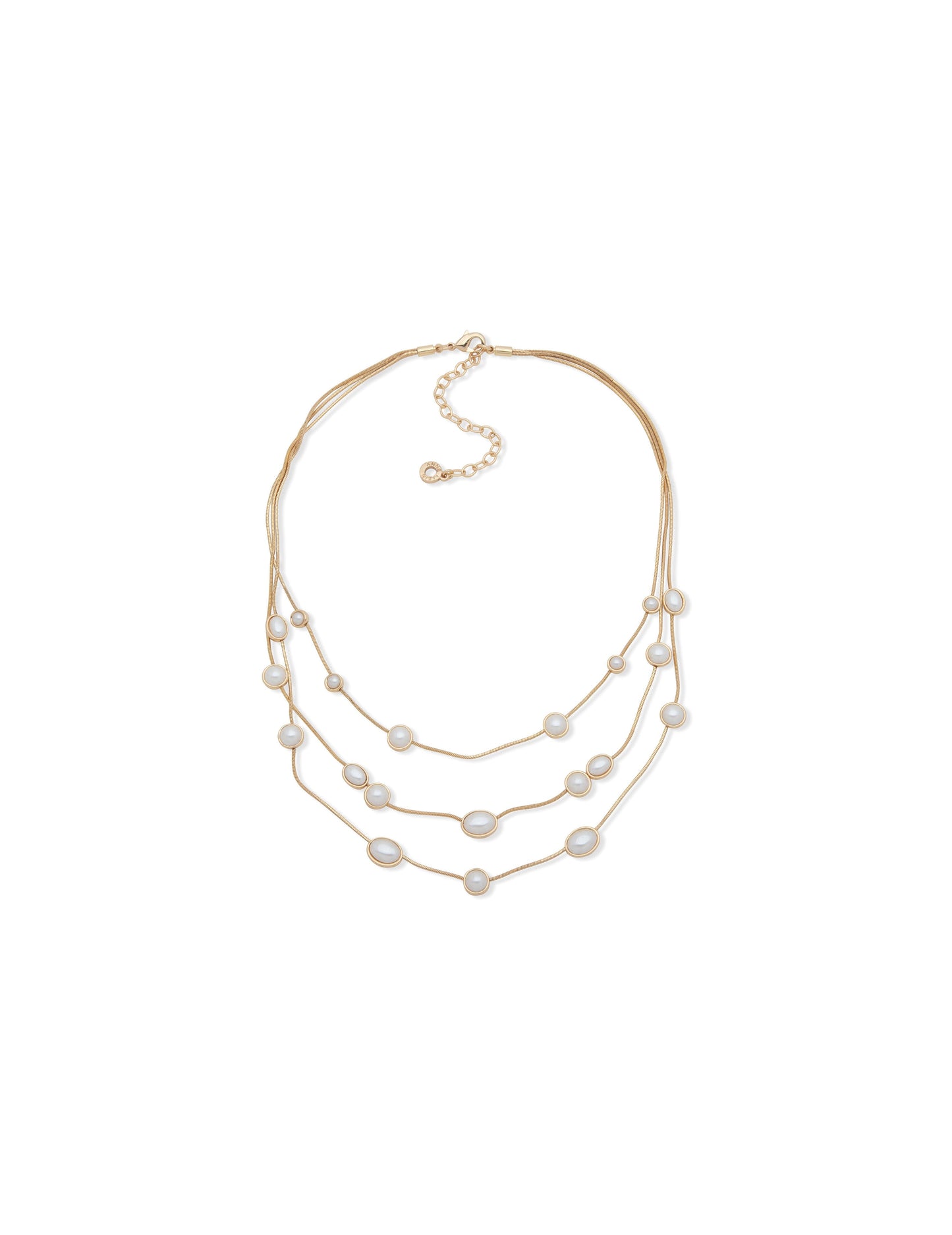 Anne Klein 16IN Stone Statement Multirow Necklace