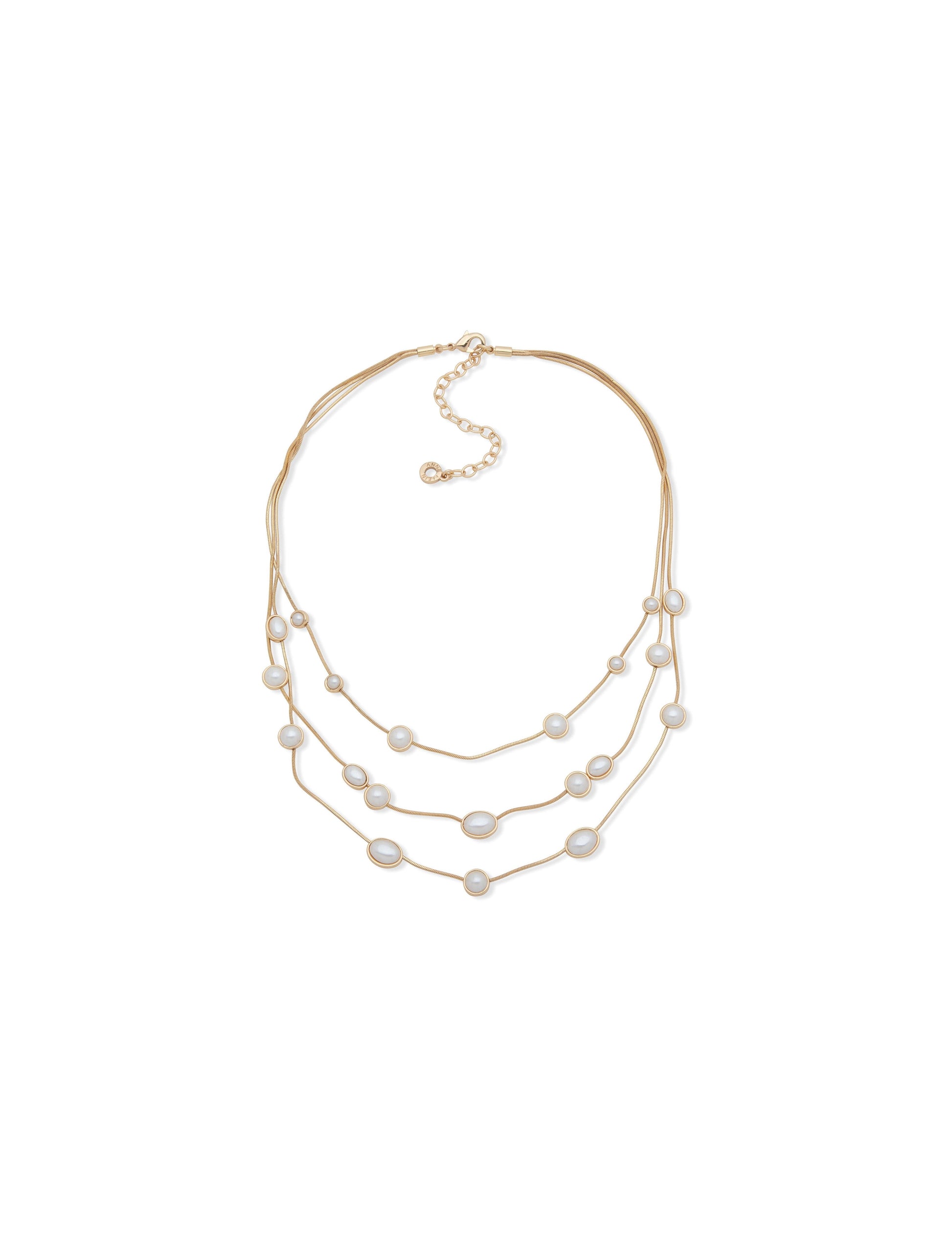 Anne Klein 16IN Stone Statement Multirow Necklace