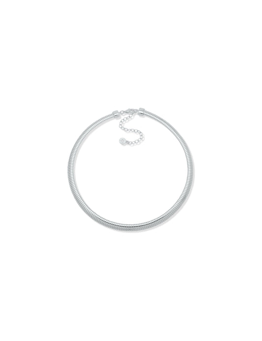 Anne Klein Omega Chain Collar Necklace in Silver