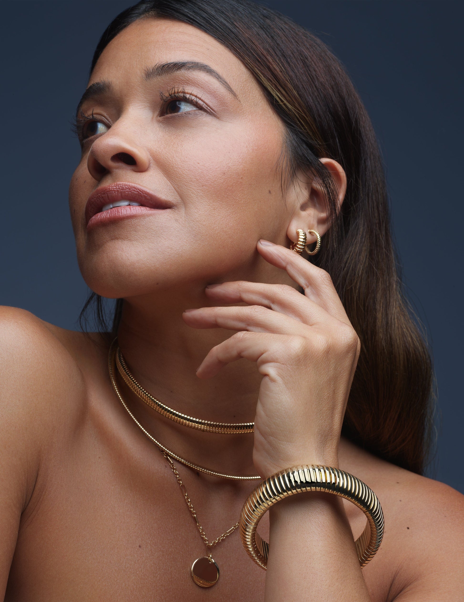 Anne Klein Omega Chain Collar Necklace